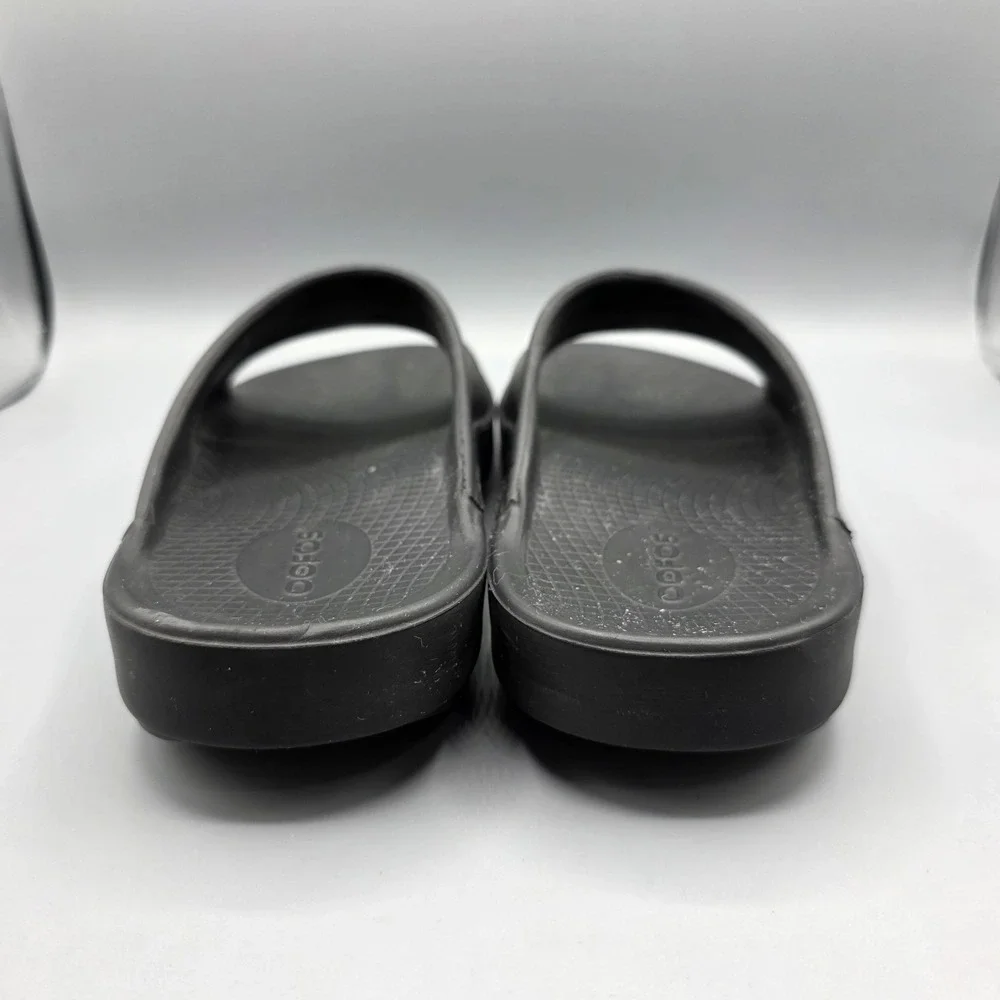 OOFOS OOAHH Sandals Womens 9 Black Recovery Slides Comfort Cushion Shoes Mens‎ 7